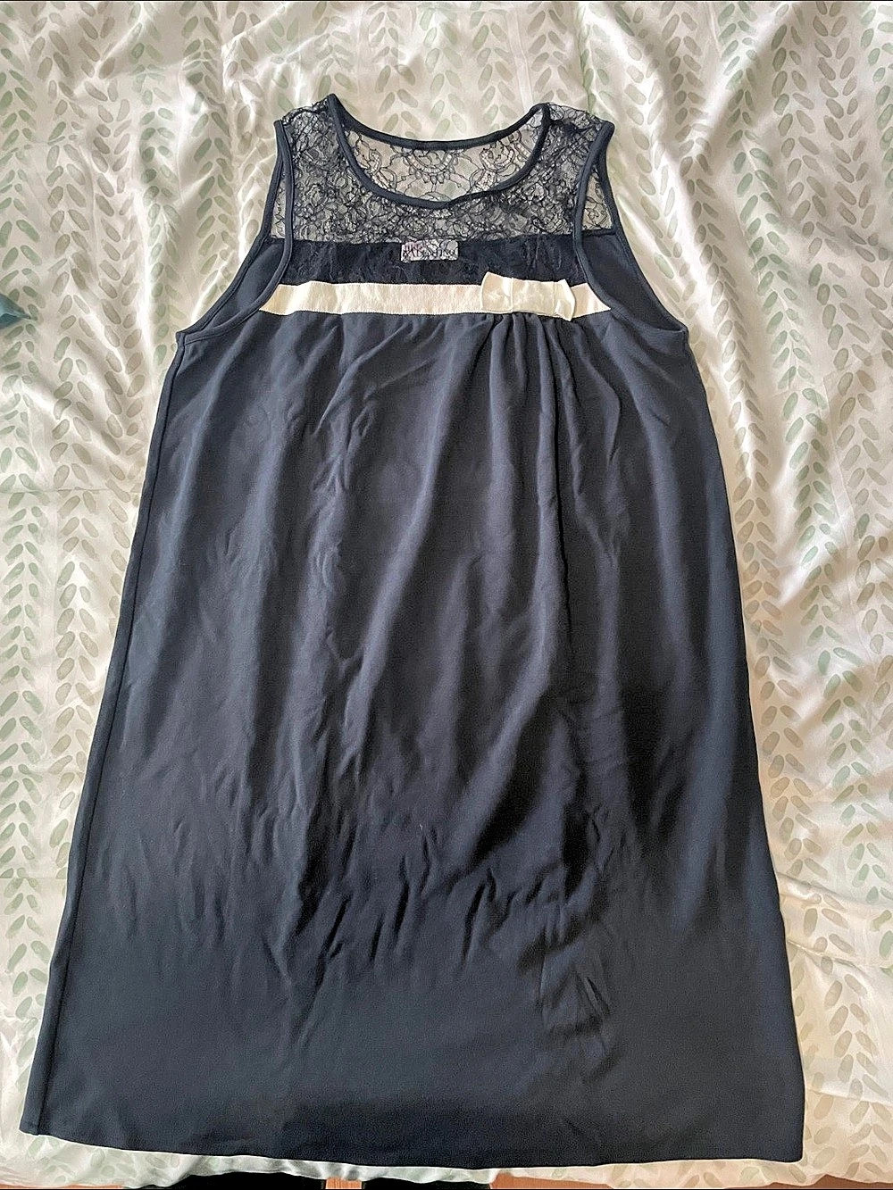 RED Valentino Lace Yoke Rib-knit Dress Blue (Like New)